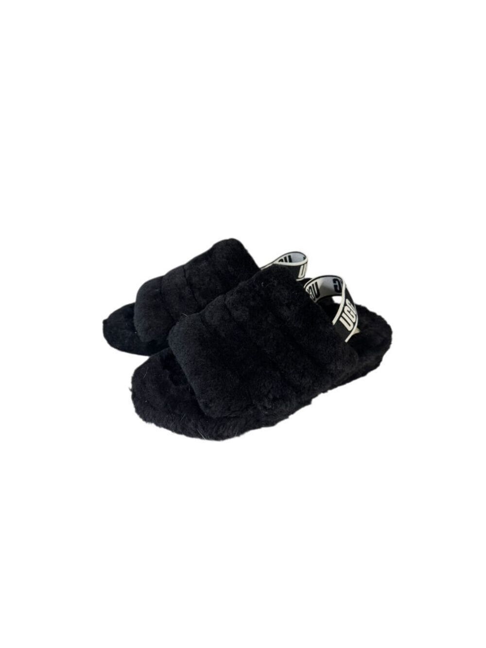 Women's UGG Fluff Yeah Slide Slippers Black Size 10